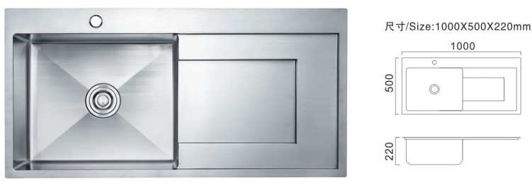 Μονό μπολ 81cm νεροχύτες κουζίνας Custom Commercial Stainless Νεροχύτη Πλάκα τύπου
