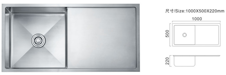 Μονό μπολ 81cm νεροχύτες κουζίνας Custom Commercial Stainless Νεροχύτη Πλάκα τύπου